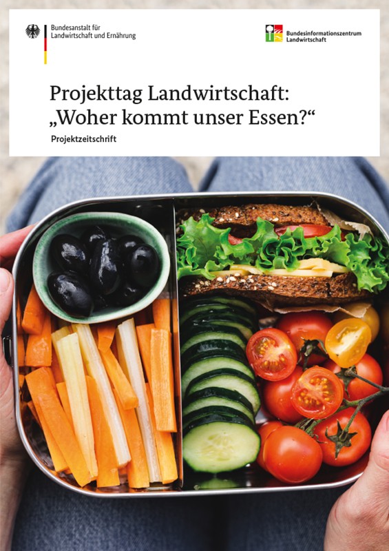 Heft-Titelseite zum Projekttag Landwirtschaft  "Woher kommt unser Essen"