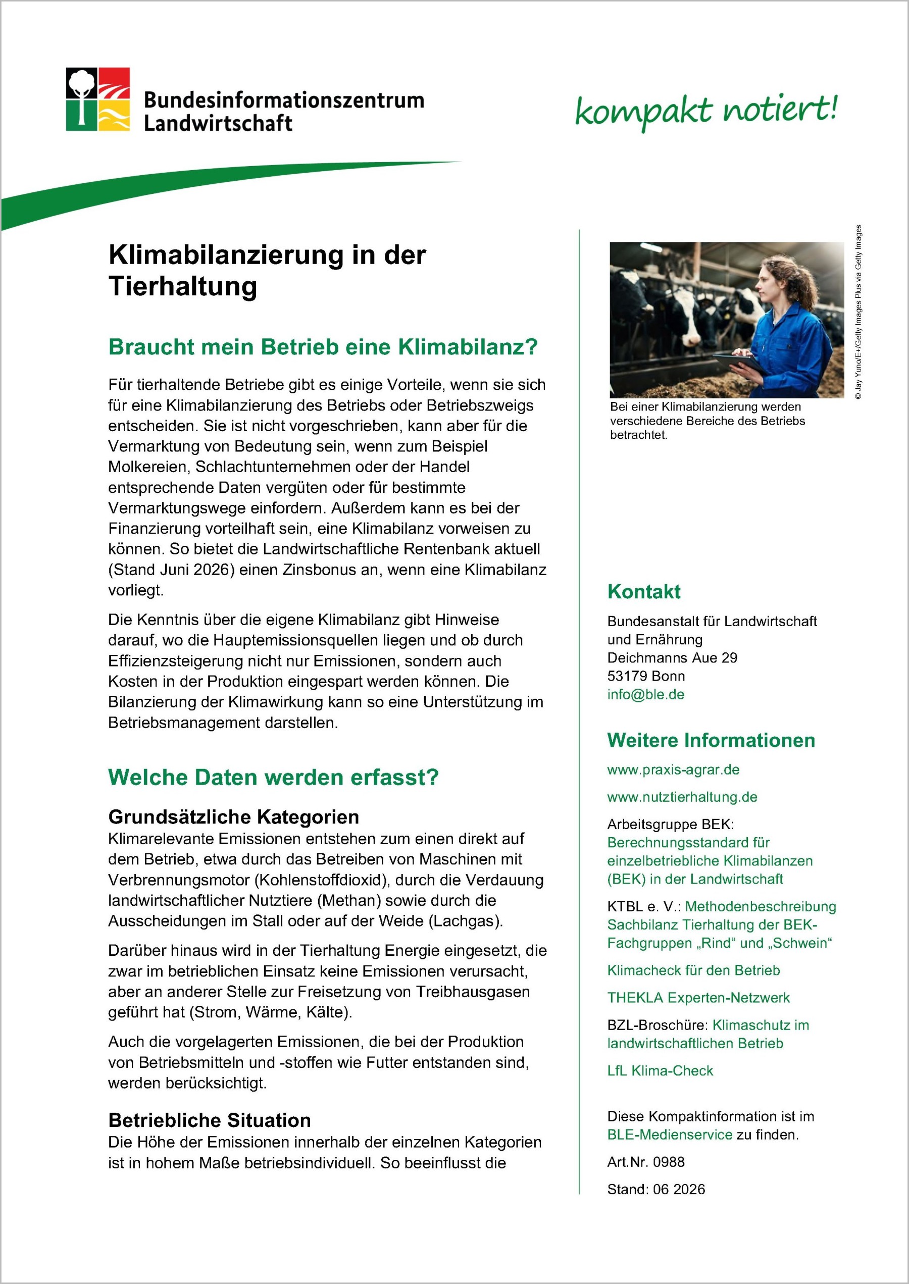 Klimabilanzierung in der tierhaltung