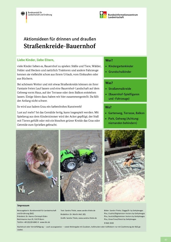 Straßenkreide Bauernhof