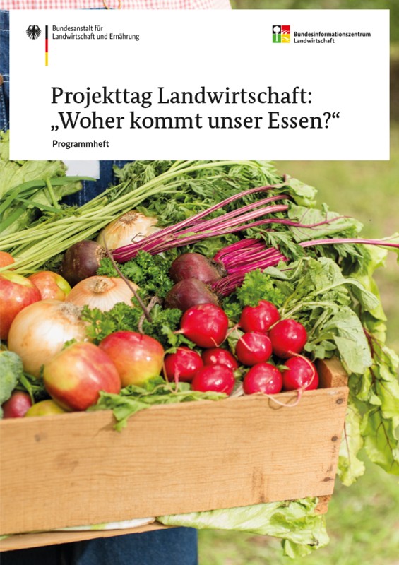 Heft-Titelseite zum Projekttag Landwirtschaft "Woher kommt unser Essen"