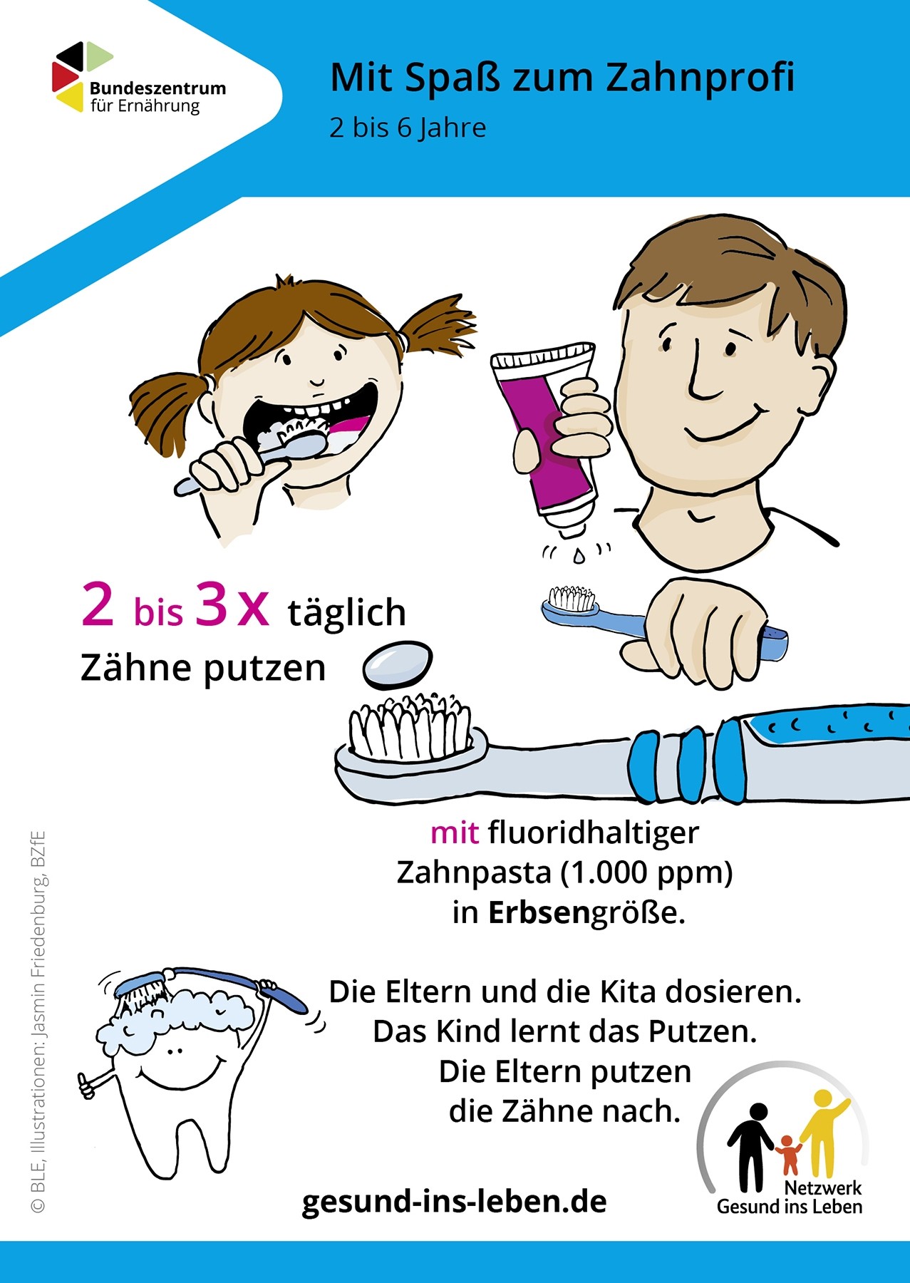Mit Spaß zum Zahnprofi - 2 bis 6 Jahre