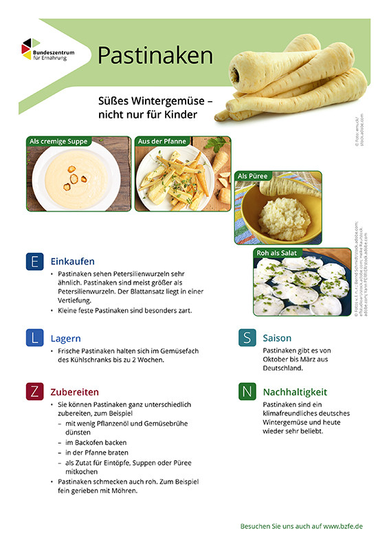 Pastinaken - Lebensmittel-Infoblatt
