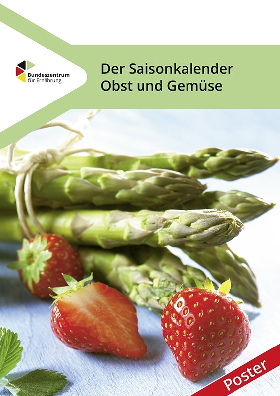 Produktbild: Poster, Der Saisonkalender Obst und Gemüse. Öffnet die Seite zum bestellen.