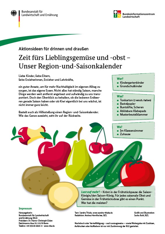 Produktbild: Aktionsidee: Saisonkalender Obst & Gemüse. Öffnet die Seite zum bestellen.