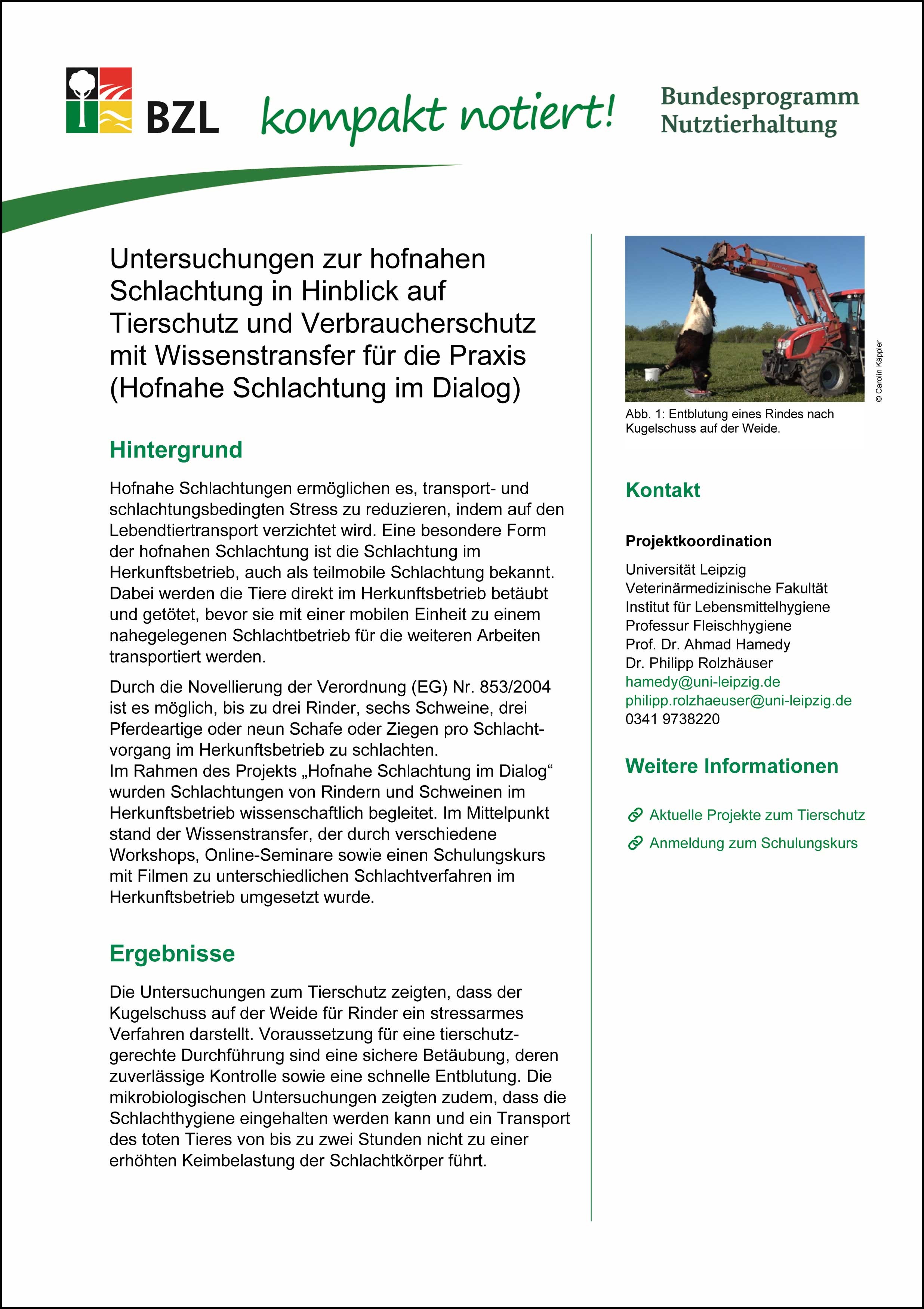 Hofnahe Schlachtung im Dialog