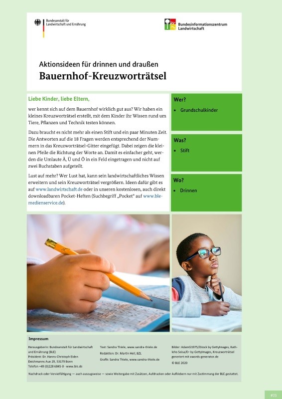 Bauernhof-Kreuzworträtsel