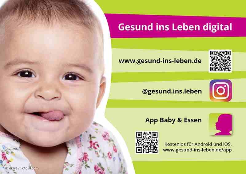 Postkarte Gesund ins Leben 
