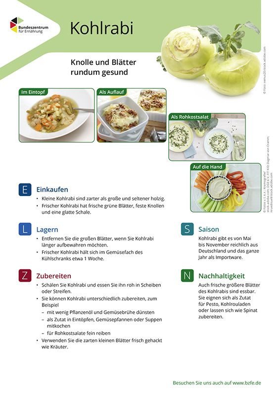 Kohlrabi - Lebensmittel-Infoblatt