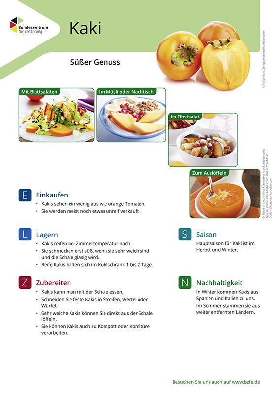 Kaki - Lebensmittel-Infoblatt