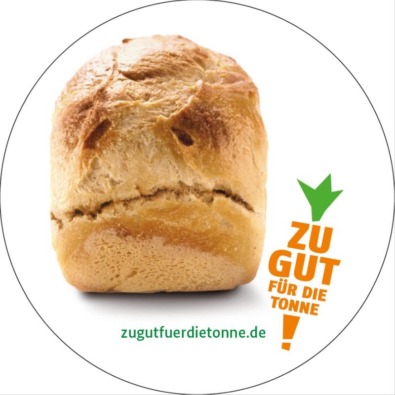 Zu gut für die Tonne!-Aufkleber, Motiv Brot