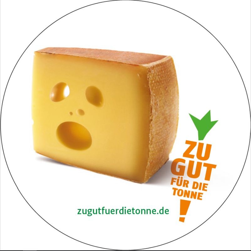 Zu gut für die Tonne Aufkleber Käse