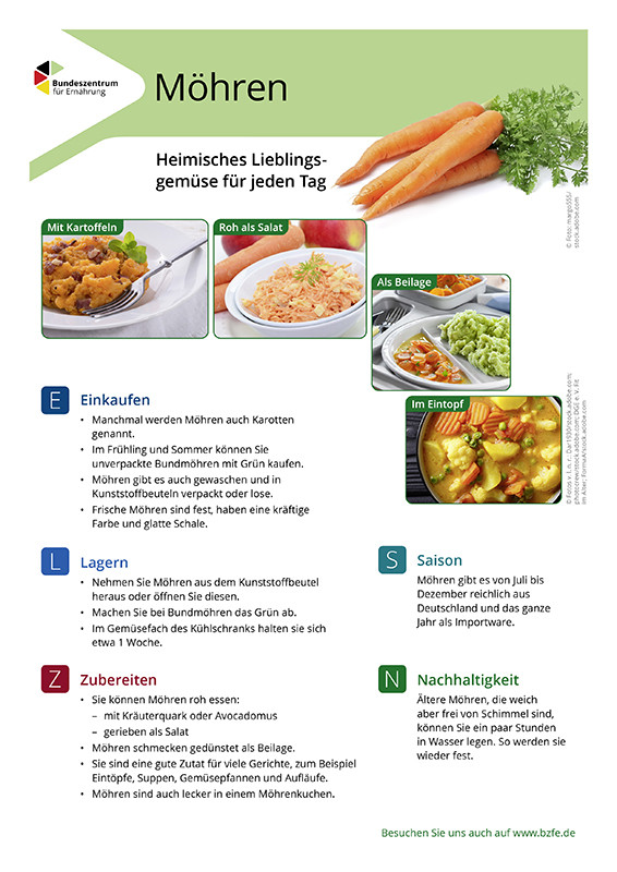 Möhren - Lebensmittel-Infoblatt