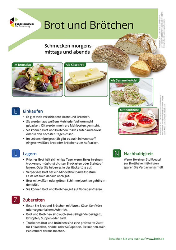 Brot/Backwaren Lebensmittel-Infoblatt