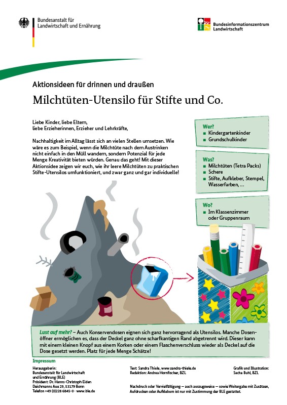 Aktionsidee: Milchtüten-Utensilo