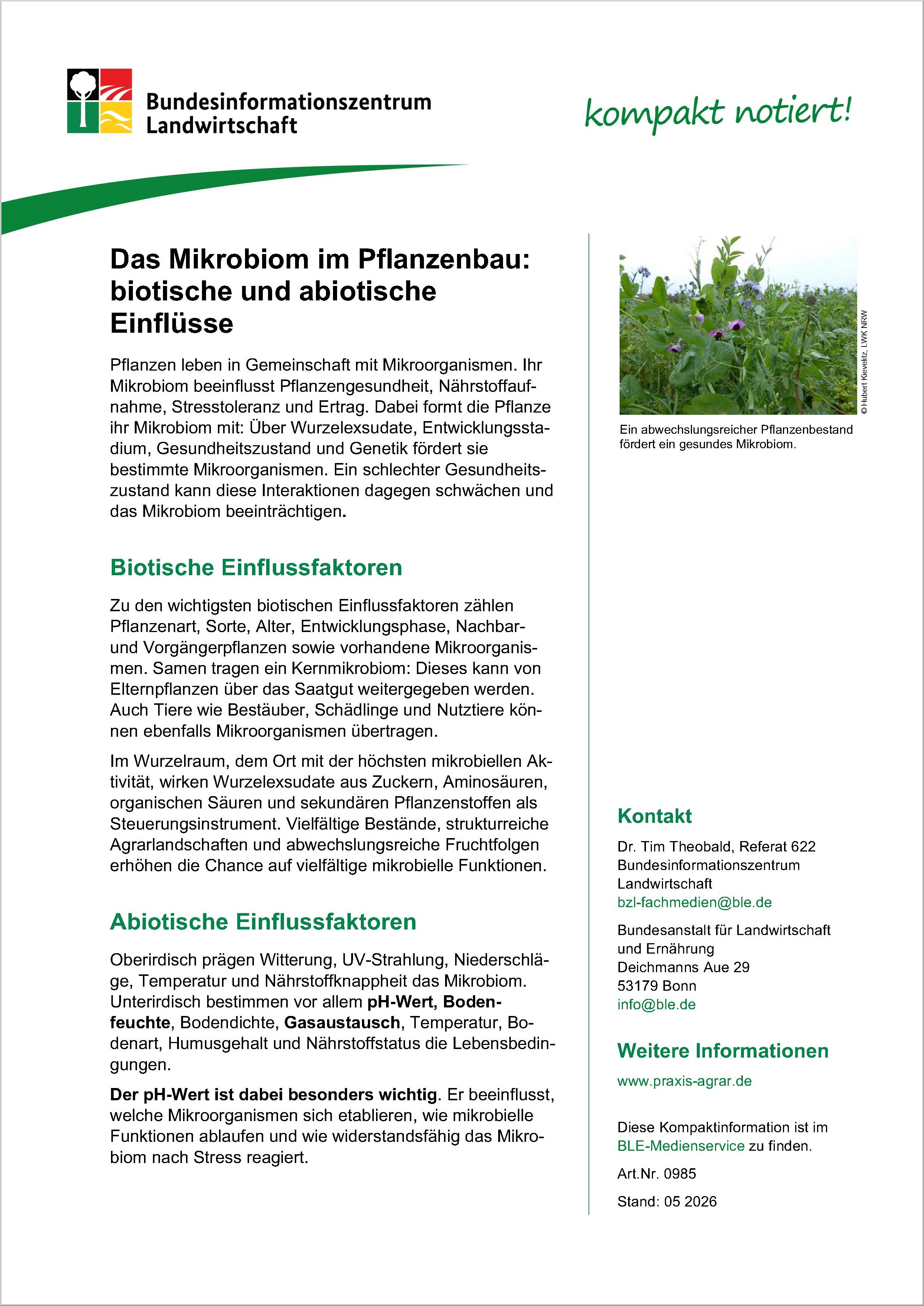 Das Mikrobiom im Pflanzenbau